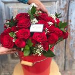 Cubo 35 rosas rojas XL